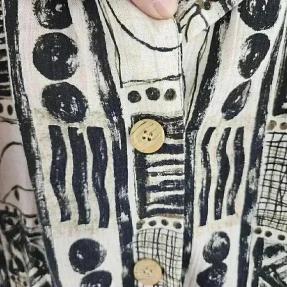 dressbarn Button All over Print Pattern Women's Blazer‎ L - Picture 8 of 10